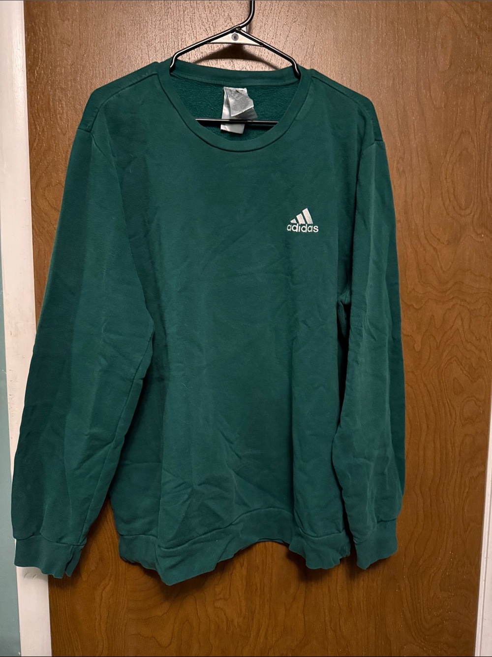 adidas Green Pullover Sweatshirt with White Logo size CL